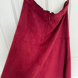 Lucy Paris Deep Red Velveteen Skirt Sz Medium A-line Style New With Tags! NWT